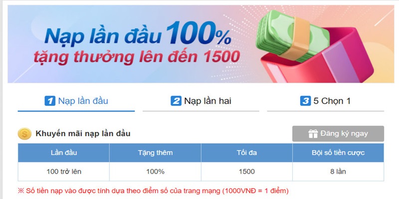 Khuyến mãi nạp đầu và lần 2 tại Kubet